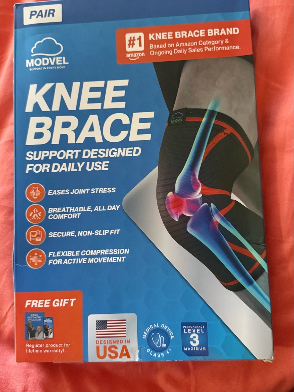 Modvel Knee Brace Support - black and purple